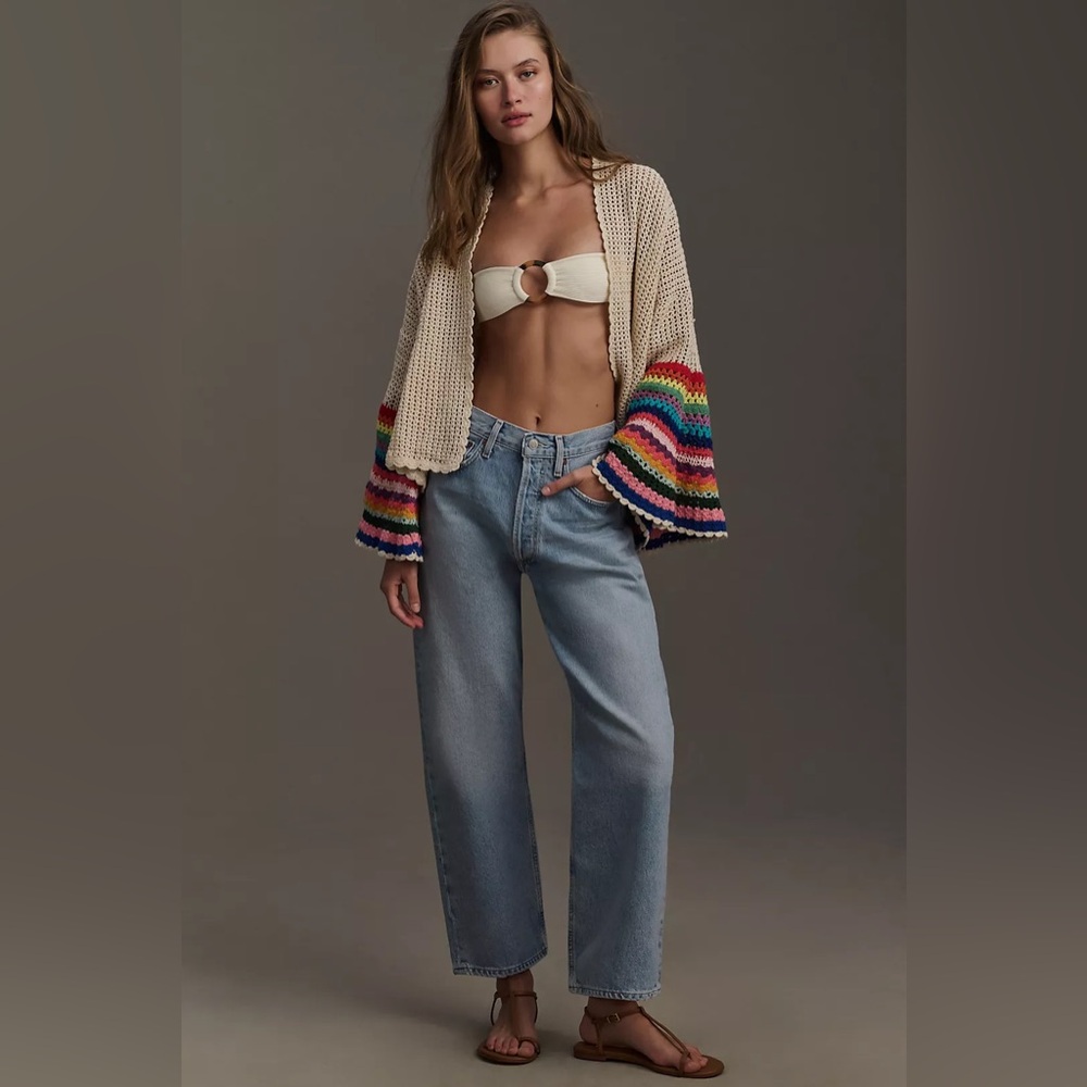 AGOLDE 90s Crop Mid-Rise Loose Straight-Leg Jeans 26 NWT $208 Replica